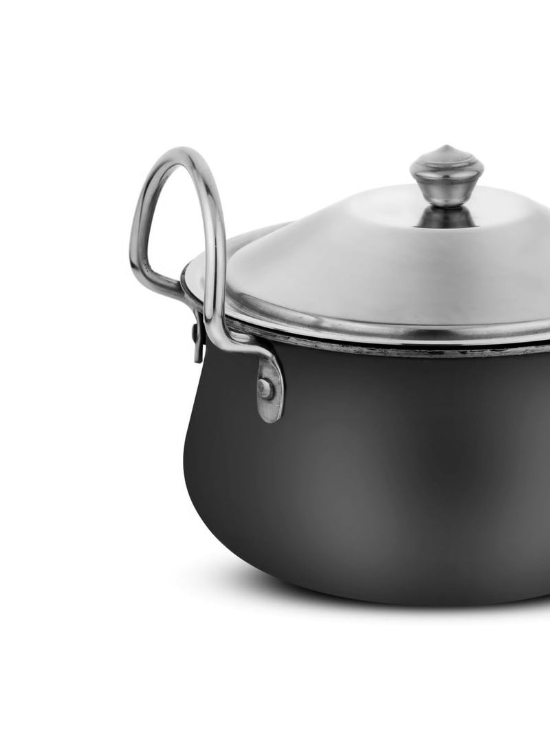 Incrizma Iron Biryani Pot with S.Steel Cover, Iron Stovetop Pot and Pan with Lid, The Best Handmade Cookware Set Cooktop Safe for Biryani, Pulao, Curries and Stews, Khichdi, One-Pot Chicken (2000 ml)