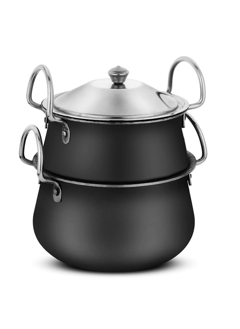 Incrizma Iron Biryani Pot with S.Steel Cover, Iron Stovetop Pot and Pan with Lid, The Best Handmade Cookware Set Cooktop Safe for Biryani, Pulao, Curries and Stews, Khichdi, One-Pot Chicken (2000 ml)