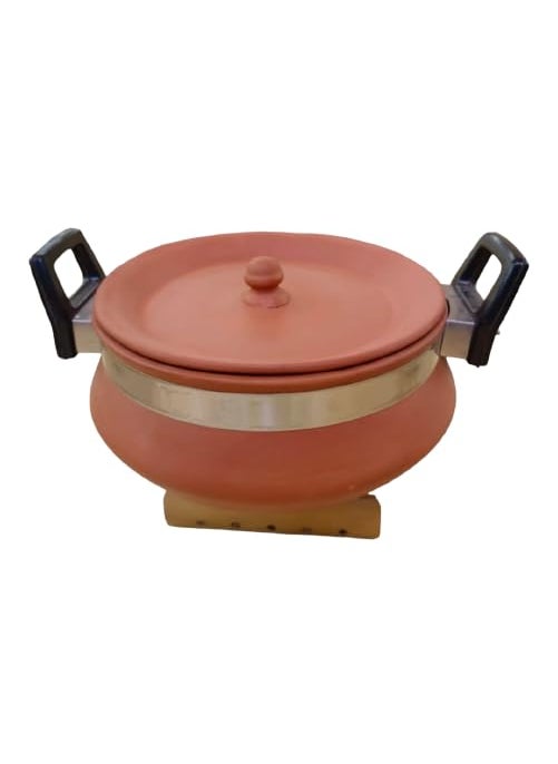 Nature's Stuff Terracotta Clay Cooking Pot Mitti Lid with Handle 2Ltr