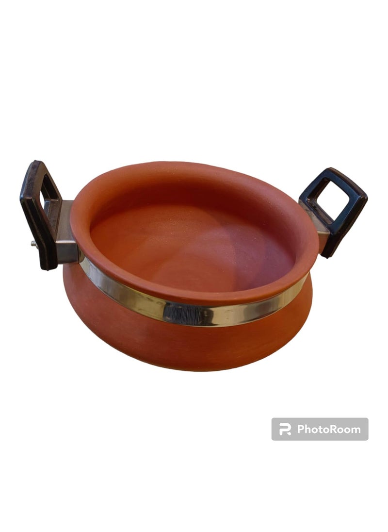 Nature's Stuff Terracotta Clay Cooking Pot Mitti Lid with Handle 2Ltr