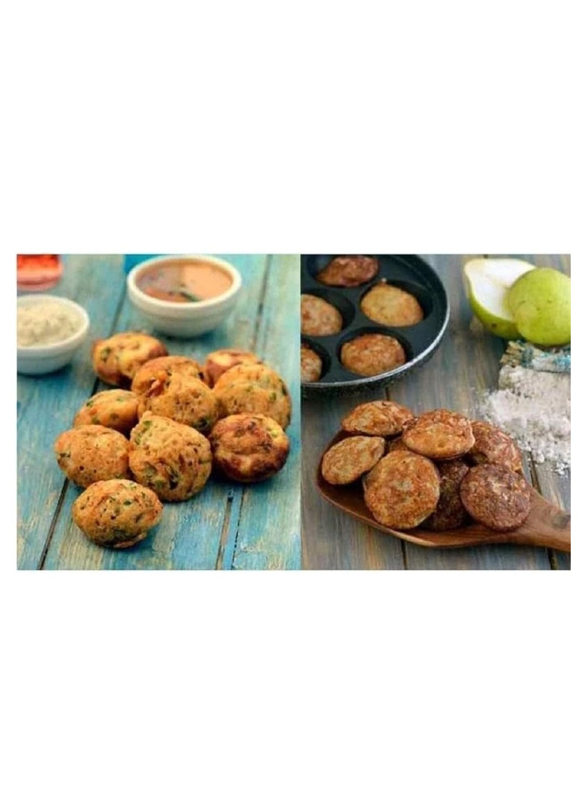 Seewarnya Non Stick 12 Cavity Aluminium Appam Patra Appam Pan/Ponganal Pan Paniyaram Pan (Aluminium - Red - Paniyaram Pan Non Stick - Appam Pan Non Stick with Lid)