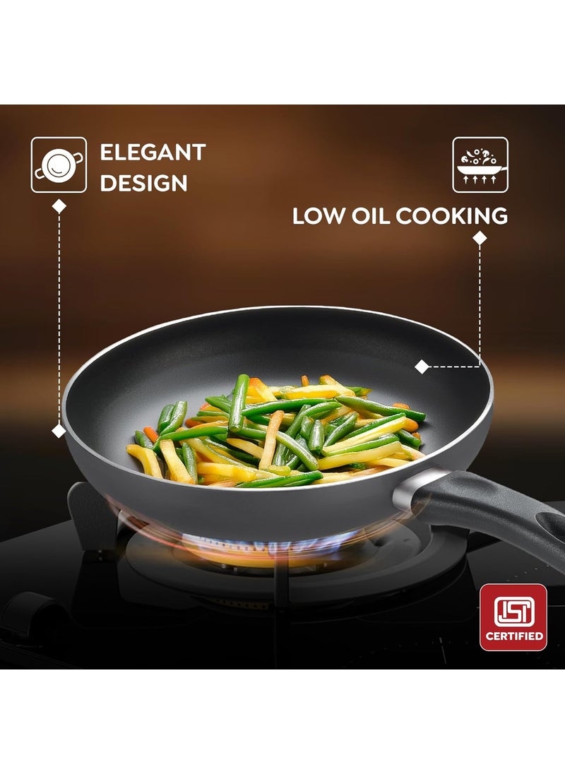 Judge by Prestige Ace Aluminium Non-Stick Cookware - BYK Set Kadai Dia 20 cm - 1 Unit, Fry Pan Dia 20 cm - 1 Unit, Omni Tawa Dia 25 cm -1 Unit