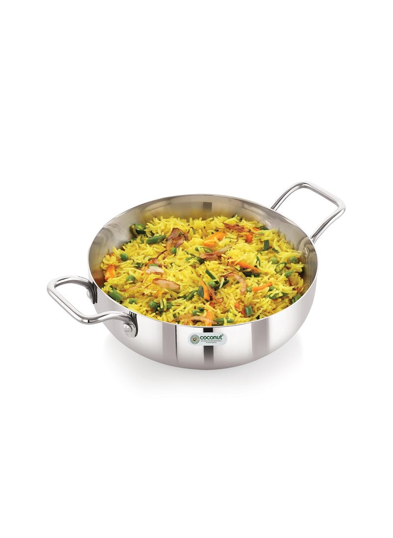 coconut Neutron Stainless Steel 18G Kadai for Cook n Serve - 1 Unit - Capacity - 2000ML