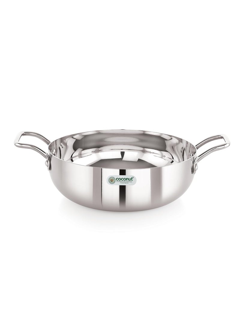 coconut Neutron Stainless Steel 18G Kadai for Cook n Serve - 1 Unit - Capacity - 2000ML