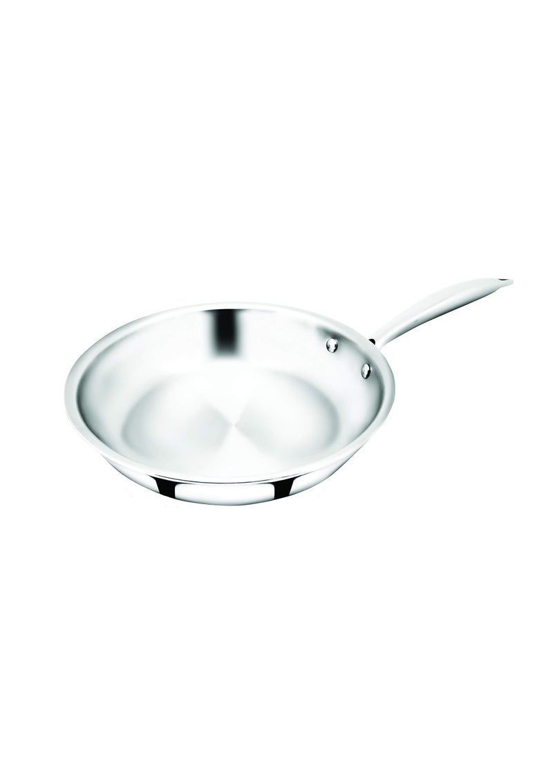 EON Triply Stainless Steel Frypan with Riveted Cast Handle & Induction Base 20 cm 1.2 LTR, Silver
