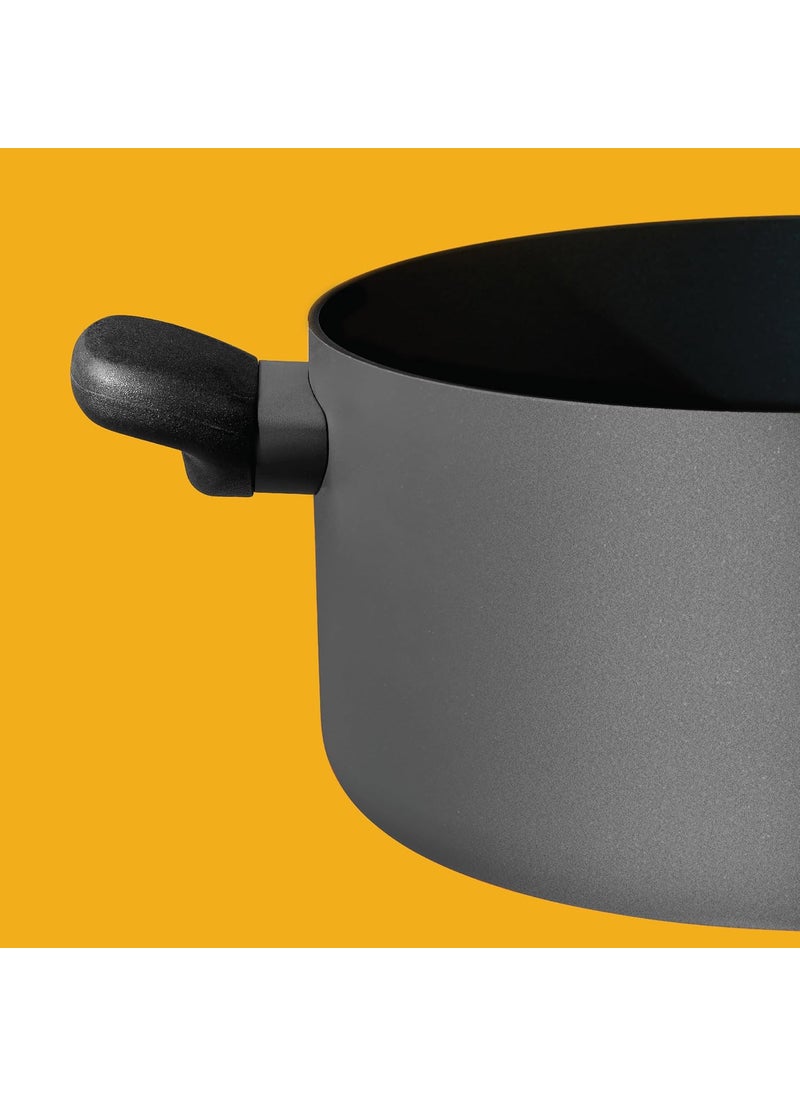 Generic Meyer Bahaus Nonstick Casserole With Lid, Biryani Pot|Biryani Handi|Biryani Rice|Cooking Casserole|Biryani Pot Nonstick Big Size|Non Stick Biryani Pot 5 Litre, 24Cm - Aluminium, Grey