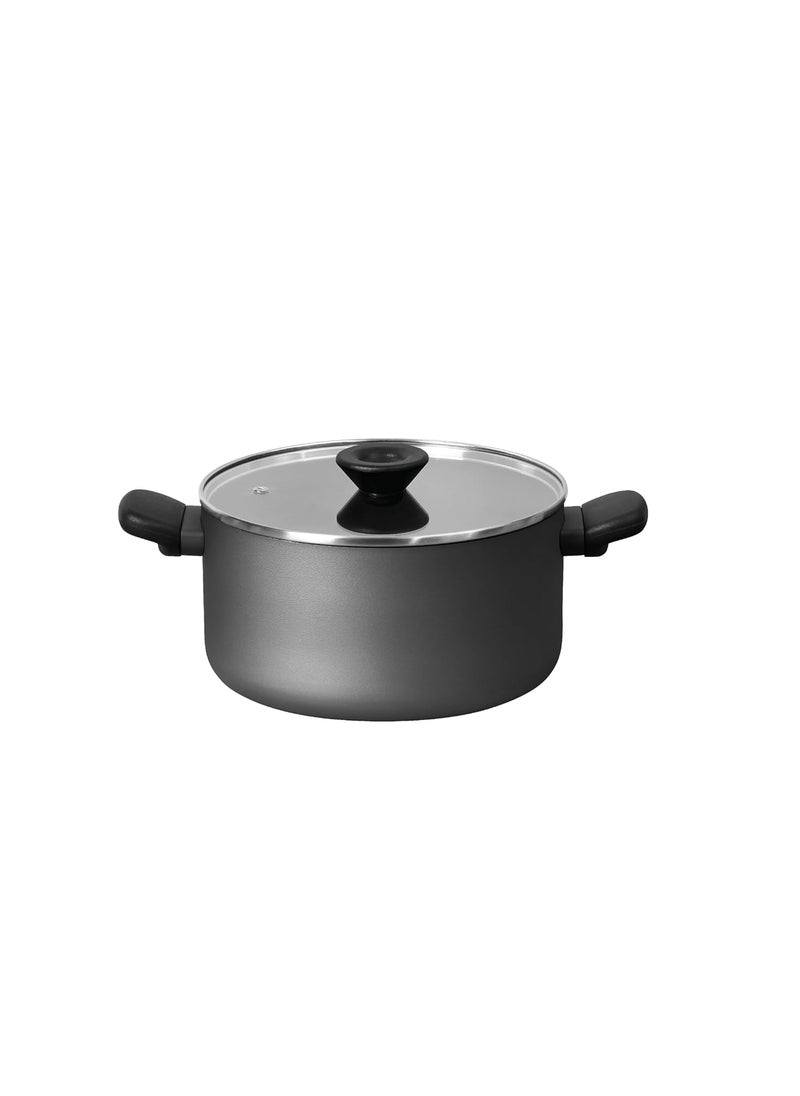Generic Meyer Bahaus Nonstick Casserole With Lid, Biryani Pot|Biryani Handi|Biryani Rice|Cooking Casserole|Biryani Pot Nonstick Big Size|Non Stick Biryani Pot 5 Litre, 24Cm - Aluminium, Grey