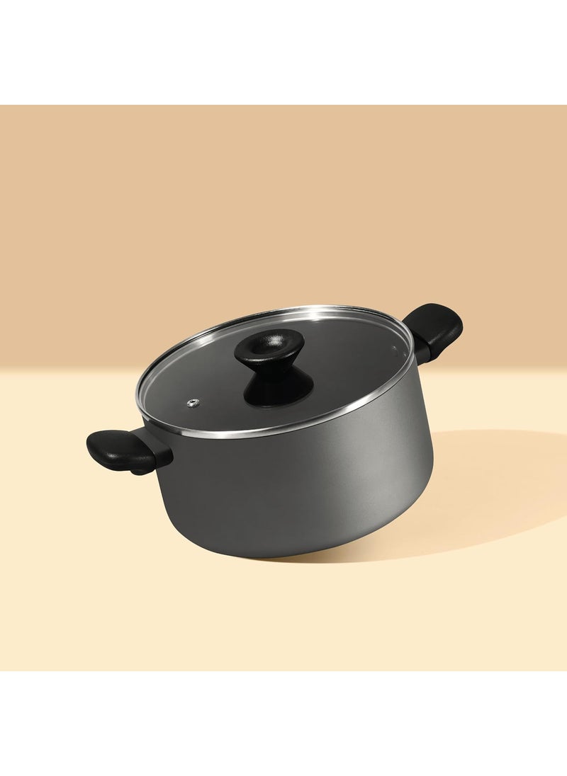 Generic Meyer Bahaus Nonstick Casserole With Lid, Biryani Pot|Biryani Handi|Biryani Rice|Cooking Casserole|Biryani Pot Nonstick Big Size|Non Stick Biryani Pot 5 Litre, 24Cm - Aluminium, Grey