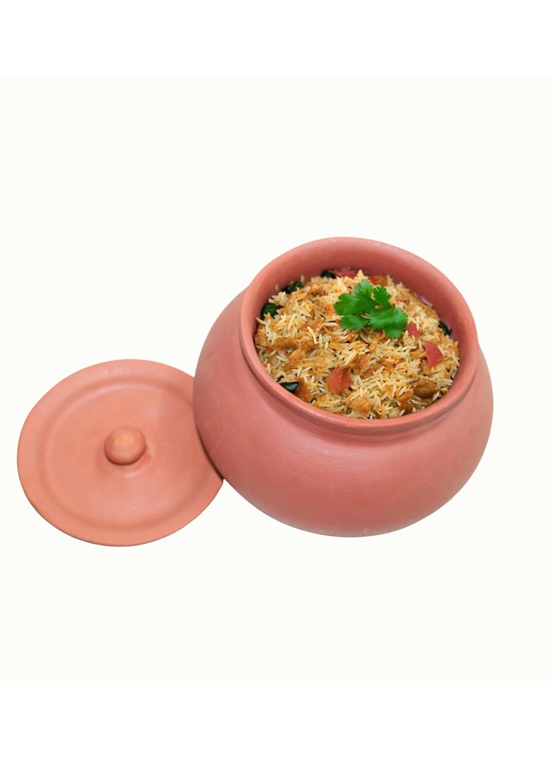 Stark Mart India Clay Curd Pot for Cooking, Clay Handi for Kitchen, Safe, Lightweight & Durable Clay Dahi Handi, Brown Colour 1800ml (Pack of 1) Mathani Pot