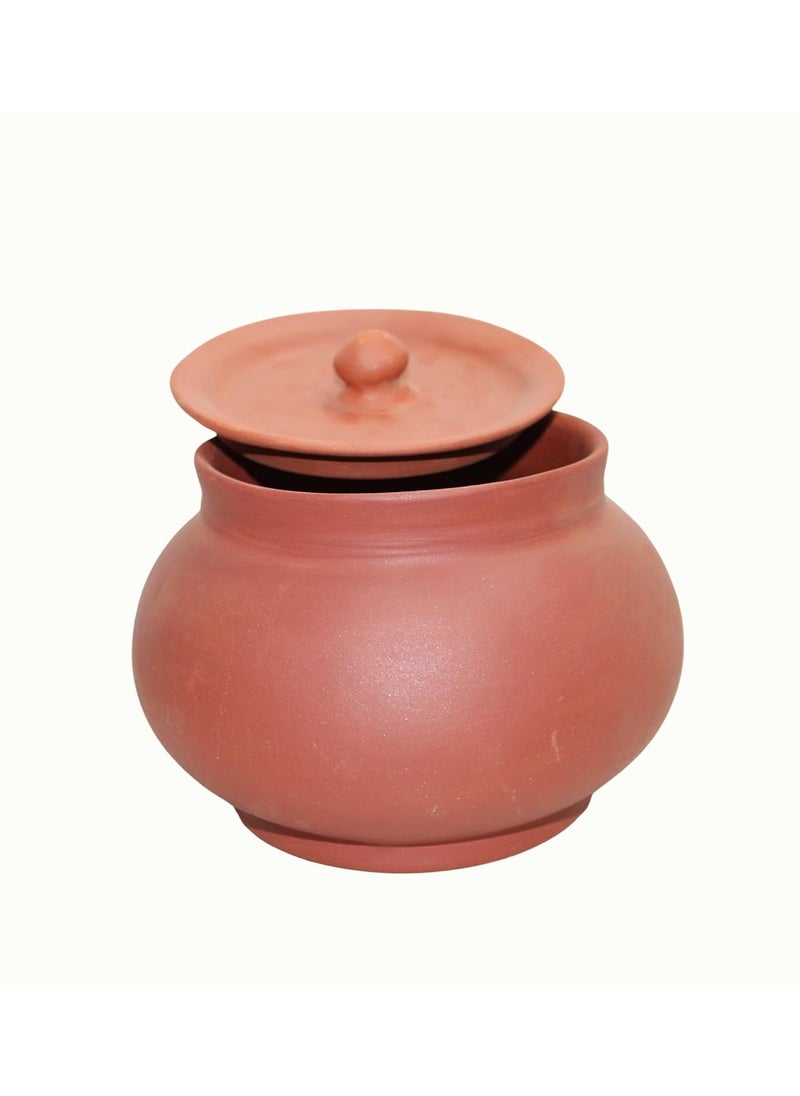 Stark Mart India Clay Curd Pot for Cooking, Clay Handi for Kitchen, Safe, Lightweight & Durable Clay Dahi Handi, Brown Colour 1800ml (Pack of 1) Mathani Pot
