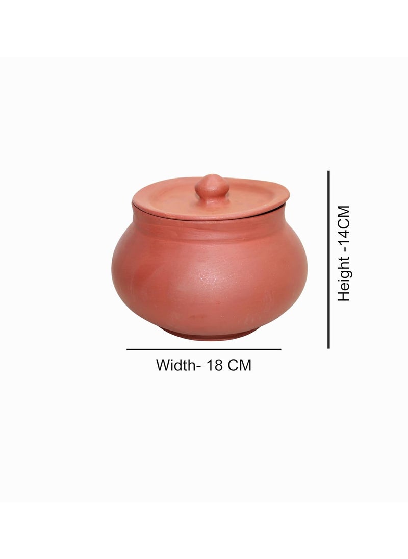 Stark Mart India Clay Curd Pot for Cooking, Clay Handi for Kitchen, Safe, Lightweight & Durable Clay Dahi Handi, Brown Colour 1800ml (Pack of 1) Mathani Pot