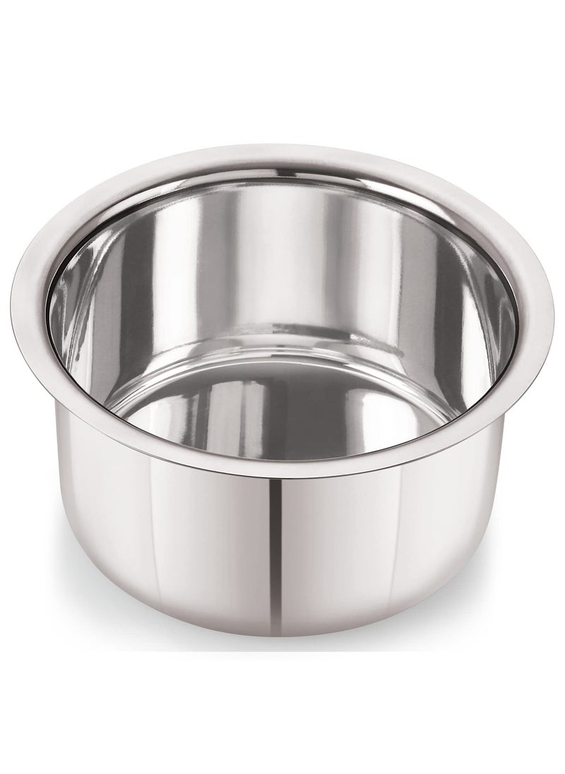 Neelam Stainless Steel 20, 22 Gauge, Induction & Gas Stove Friendly Flat Bottom Tope/Patila/Topiya, 9250 ml, Ideal for Boiling, Steaming, and Cooking, with Excellent Heat Retention, Sliver