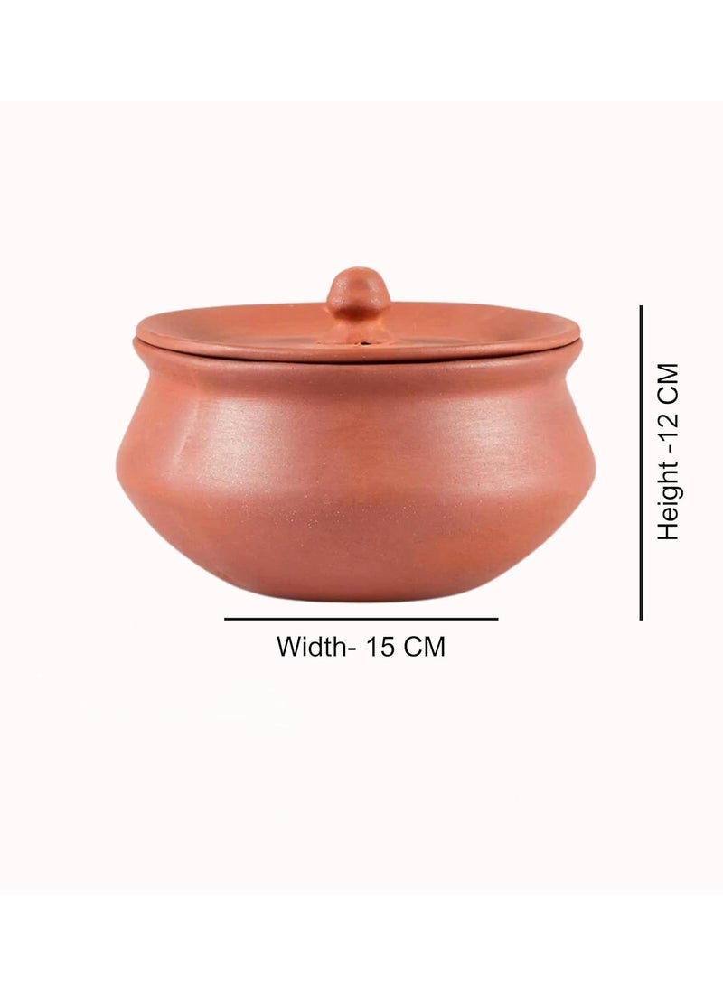 Stark Mart India Handcrafted Earthen Clay Dahi Handi, Curd Pot, Biryani Handi, Clay Pot, Dal Handi, Mitti Handi,Curd, Yogurt Bowl, Mathani Handi, Bowl Handi, for Setting/Serving 1800ml Bowl