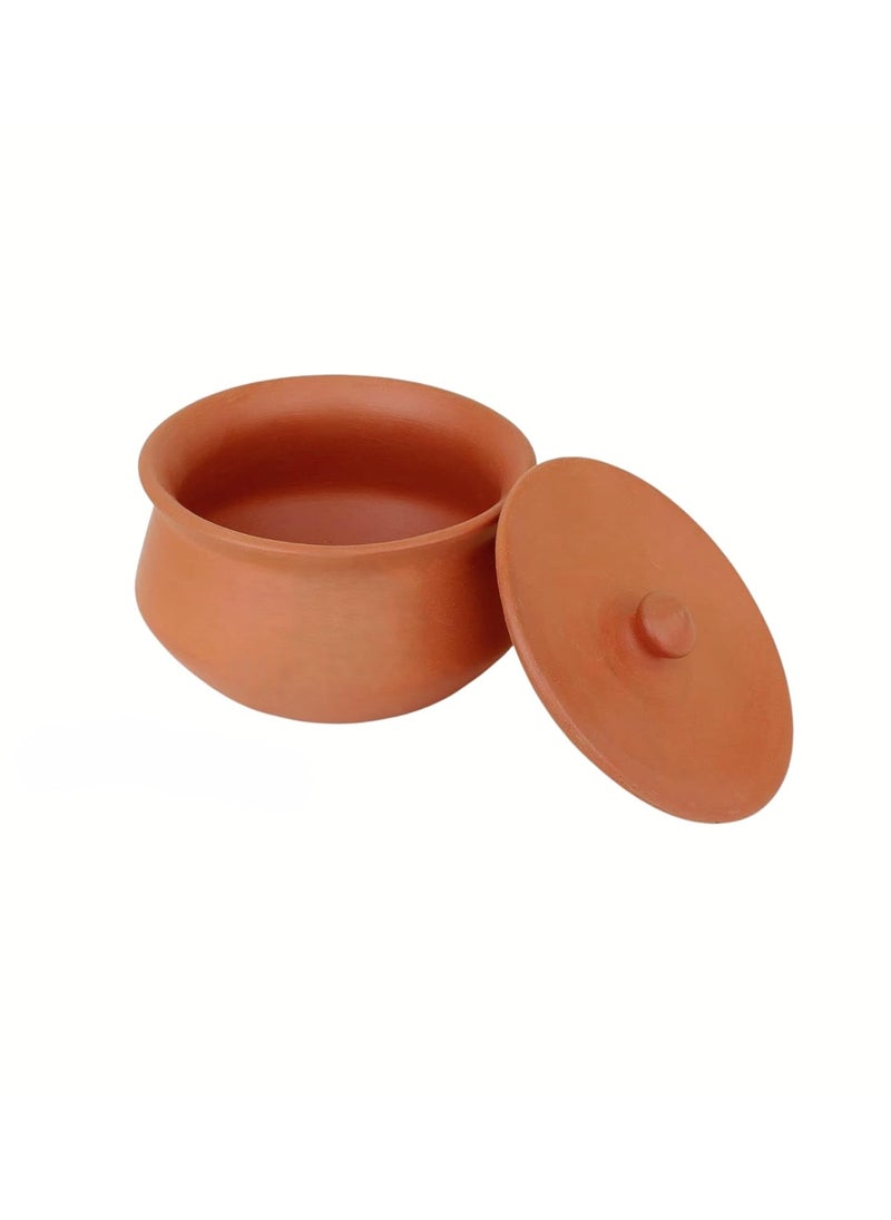 Stark Mart India Handcrafted Earthen Clay Dahi Handi, Curd Pot, Biryani Handi, Clay Pot, Dal Handi, Mitti Handi,Curd, Yogurt Bowl, Mathani Handi, Bowl Handi, for Setting/Serving 1800ml Bowl