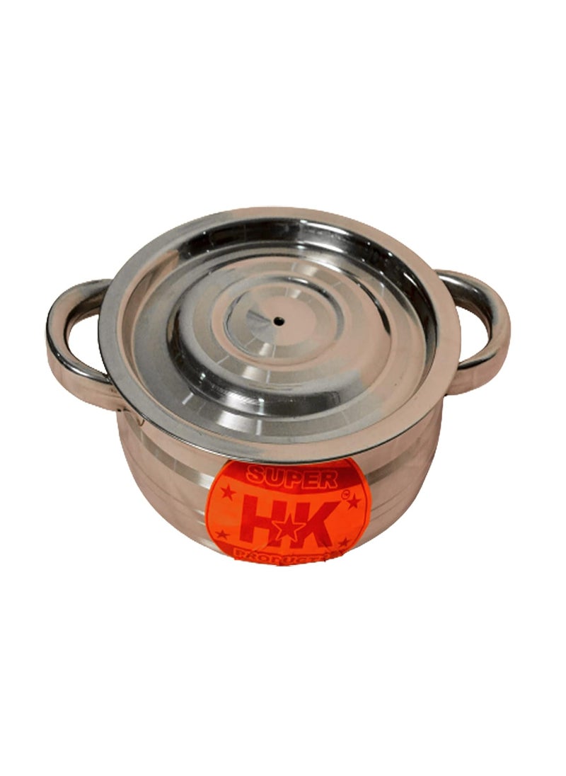 Super HK Stainless Steel Handi/Pot Biryani Punjabi Handi with Handle (Stainless Steel, 2 Litre)