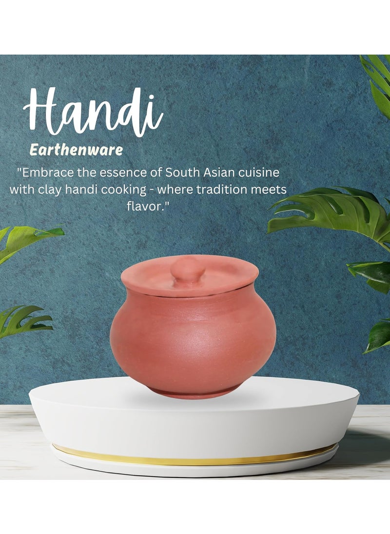Stark Mart India Clay Curd Pot for Cooking, Clay Handi for Kitchen, Safe, Lightweight & Durable Clay Dahi Handi, Brown Colour 700ml (Pack of 1) Mathani Pot