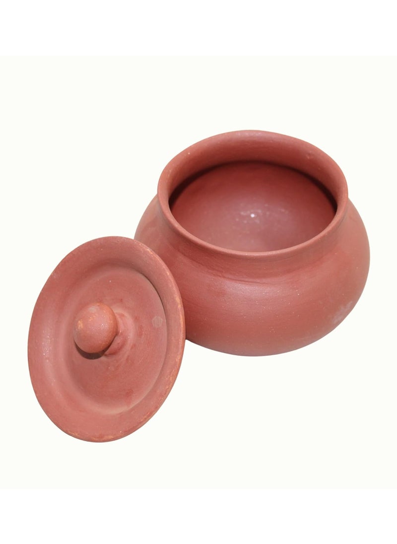 Stark Mart India Clay Curd Pot for Cooking, Clay Handi for Kitchen, Safe, Lightweight & Durable Clay Dahi Handi, Brown Colour 700ml (Pack of 1) Mathani Pot
