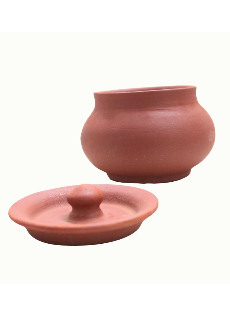 Stark Mart India Clay Curd Pot for Cooking, Clay Handi for Kitchen, Safe, Lightweight & Durable Clay Dahi Handi, Brown Colour 700ml (Pack of 1) Mathani Pot