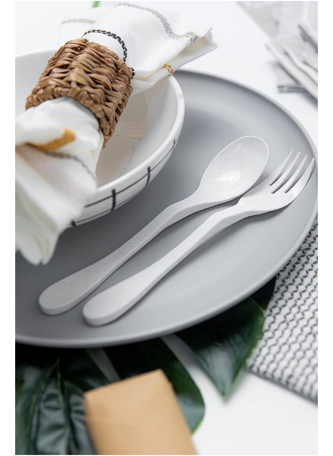 Knork Eco Spoon Biodegradable Reusable Flatware Set, 12 Piece, White