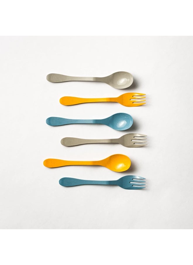 Knork Eco Spoon Biodegradable Reusable Flatware Set, 12 Piece, Gray