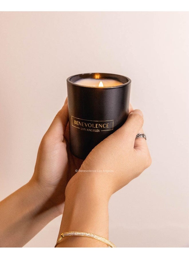 Benevolence LA Rose & Sandalwood Scented Candle | 6 oz Scented Candles for Home Scented | Natural Soy Candles Gifts for Women | 35 Hour Burn Aromatherapy Candle | Summer Candles