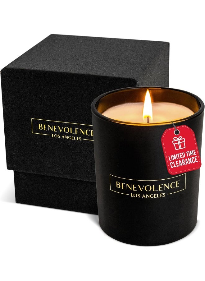 Benevolence LA Rose & Sandalwood Scented Candle | 6 oz Scented Candles for Home Scented | Natural Soy Candles Gifts for Women | 35 Hour Burn Aromatherapy Candle | Summer Candles