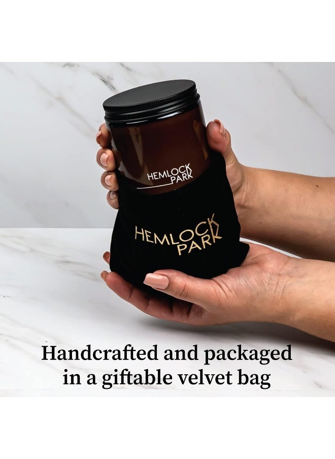 Hemlock Park Crackling Wood Wick Candle Handcrafted with Organic Coconut Wax and Essential Oils (Blood Orange Sage, Standard 8 oz)