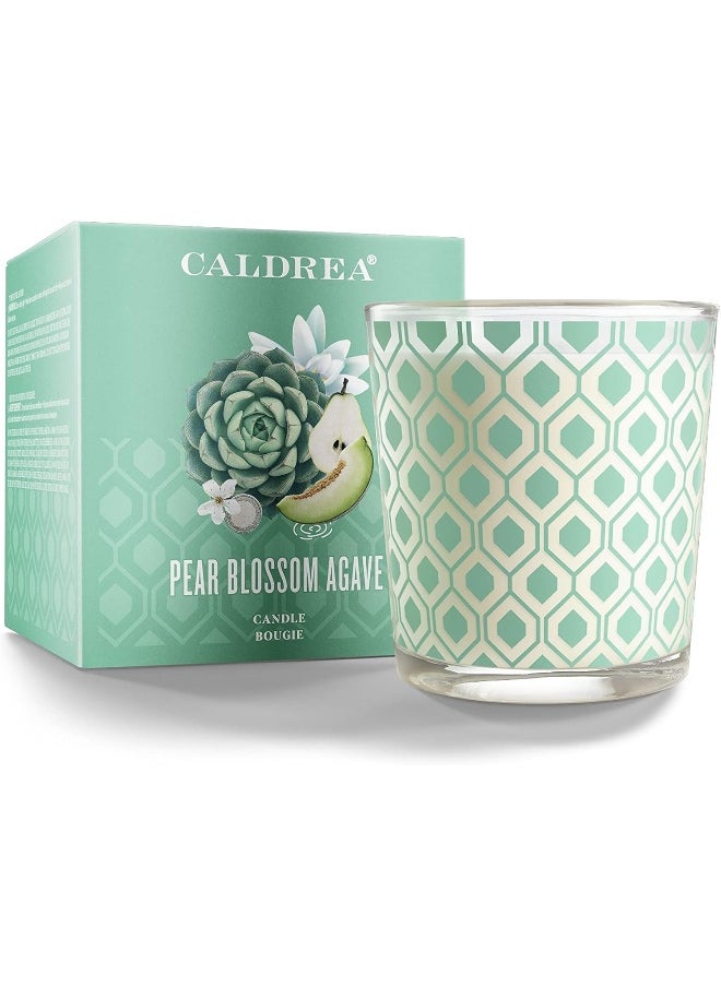 Caldrea Scented Candle, Made with Essential Oils and Other Thoughtfully Chosen Ingredients, 45 Hour Burn Time, Pear Blossom Agave Scent, 8.1 oz (Packaging May Vary)