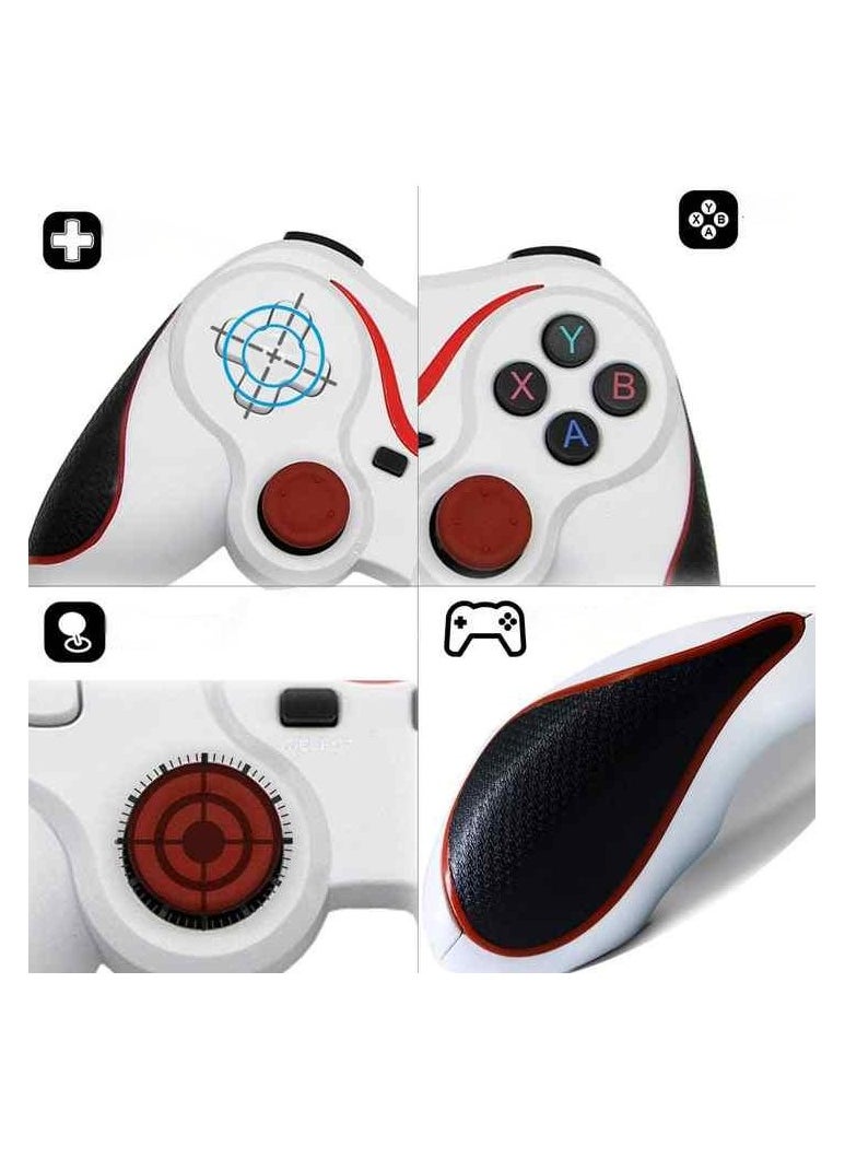 Bluetooth Wireless Game Controller – Direct Connection for Android Phones, PC, PS3, Low-Latency, Vibration Feedback（White）