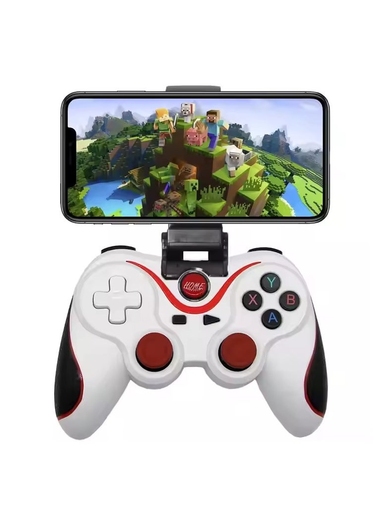 Bluetooth Wireless Game Controller – Direct Connection for Android Phones, PC, PS3, Low-Latency, Vibration Feedback（White）