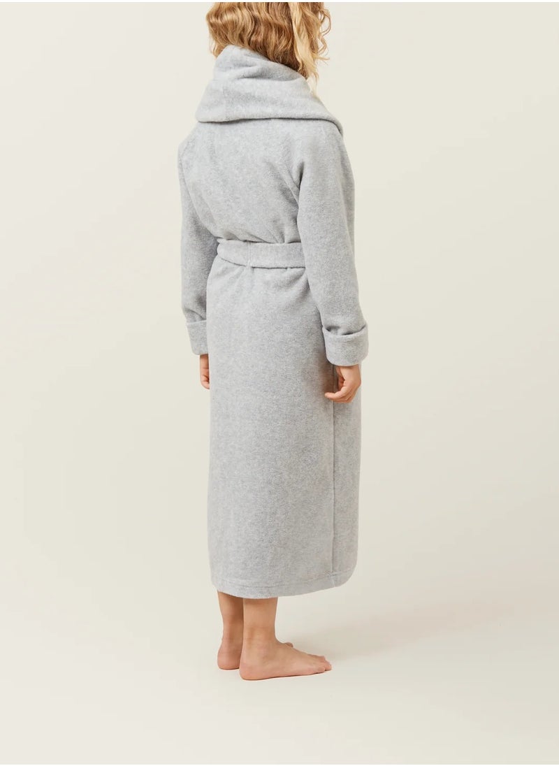 Cotton Plain Bathrobe Light Grey
