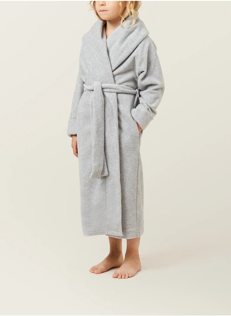 Cotton Plain Bathrobe Light Grey