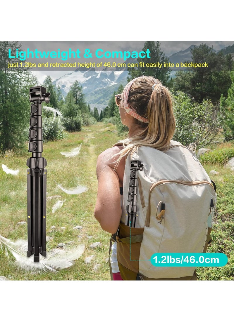 ProOne PHL1065 51 Inch Extendable Phone Tripod and Camera Stand with Bluetooth Remote and Clip,  Lightweight, Fireproof ABS + Aluminum Alloy, Adjustable Height