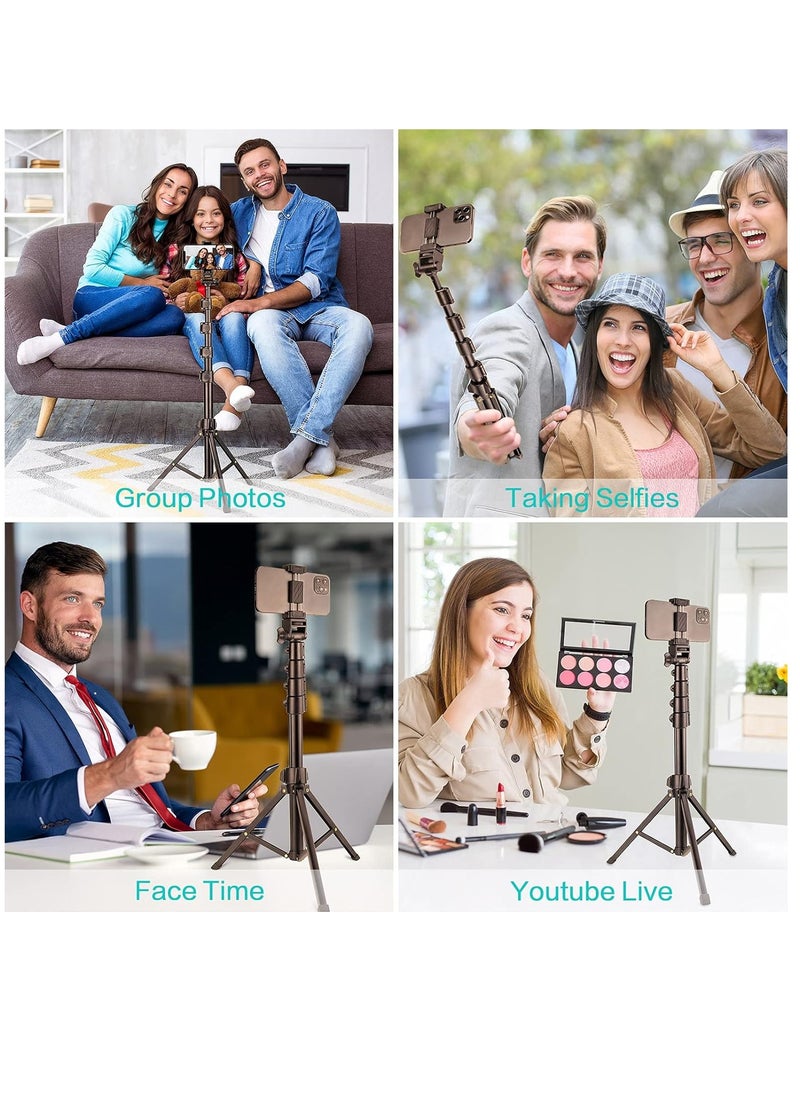 ProOne PHL1065 51 Inch Extendable Phone Tripod and Camera Stand with Bluetooth Remote and Clip,  Lightweight, Fireproof ABS + Aluminum Alloy, Adjustable Height