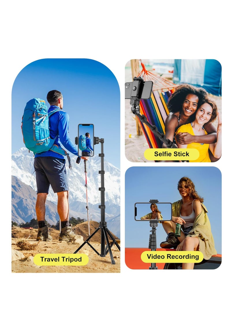 ProOne PHL1065 51 Inch Extendable Phone Tripod and Camera Stand with Bluetooth Remote and Clip,  Lightweight, Fireproof ABS + Aluminum Alloy, Adjustable Height