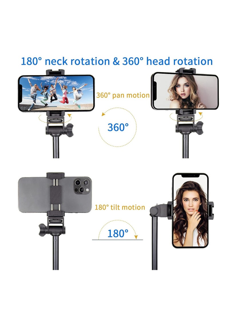 ProOne PHL1065 51 Inch Extendable Phone Tripod and Camera Stand with Bluetooth Remote and Clip,  Lightweight, Fireproof ABS + Aluminum Alloy, Adjustable Height