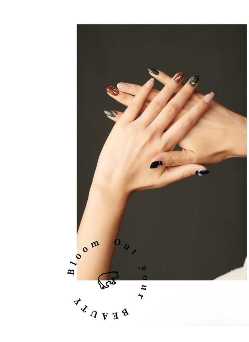 Aquarius 32 Piece of Korean Nail Art with Genuine Swarovski Crystals – Elegant, Long-Lasting Manicure