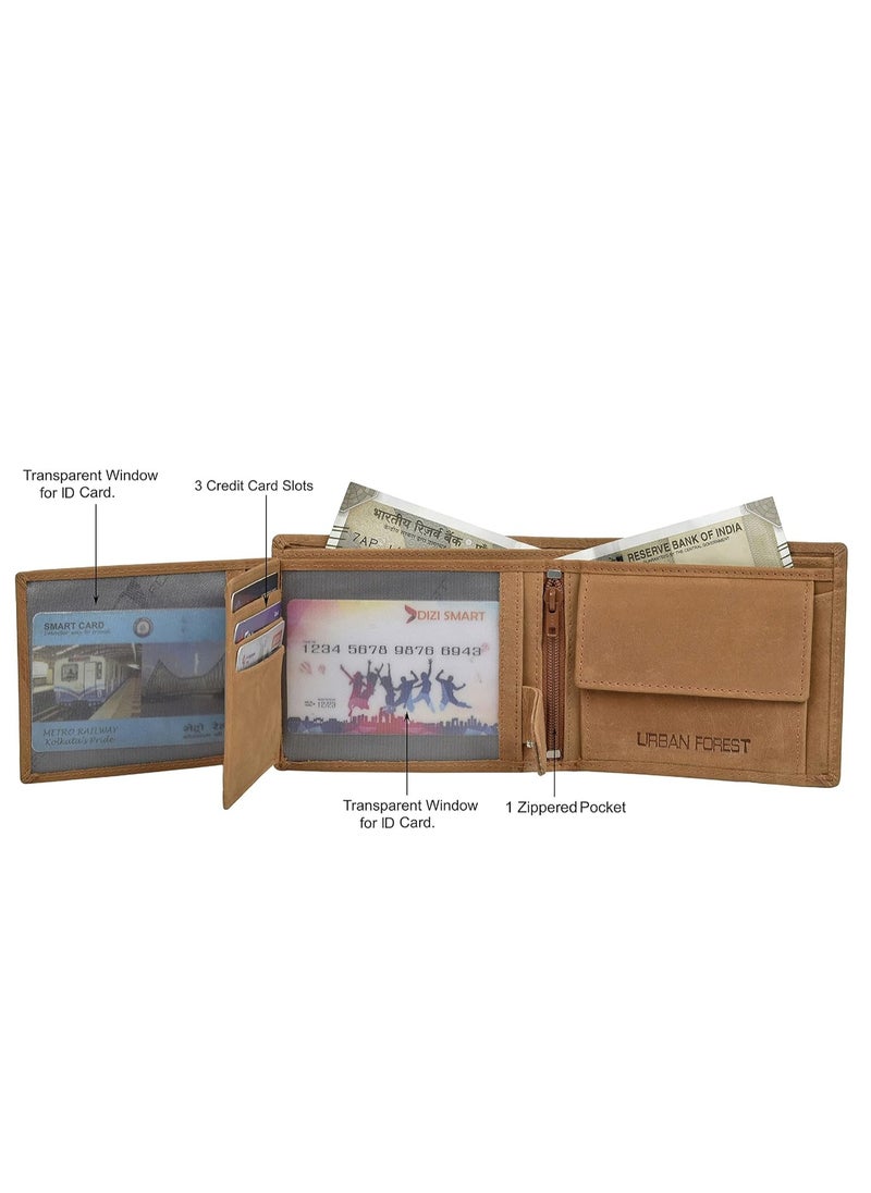 URBAN FOREST Leo Vintage Cognac Leather Wallet for Men