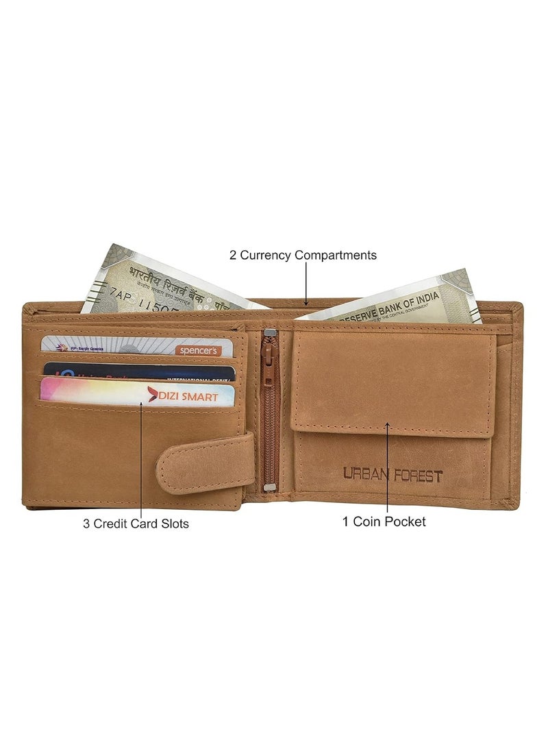 URBAN FOREST Leo Vintage Cognac Leather Wallet for Men