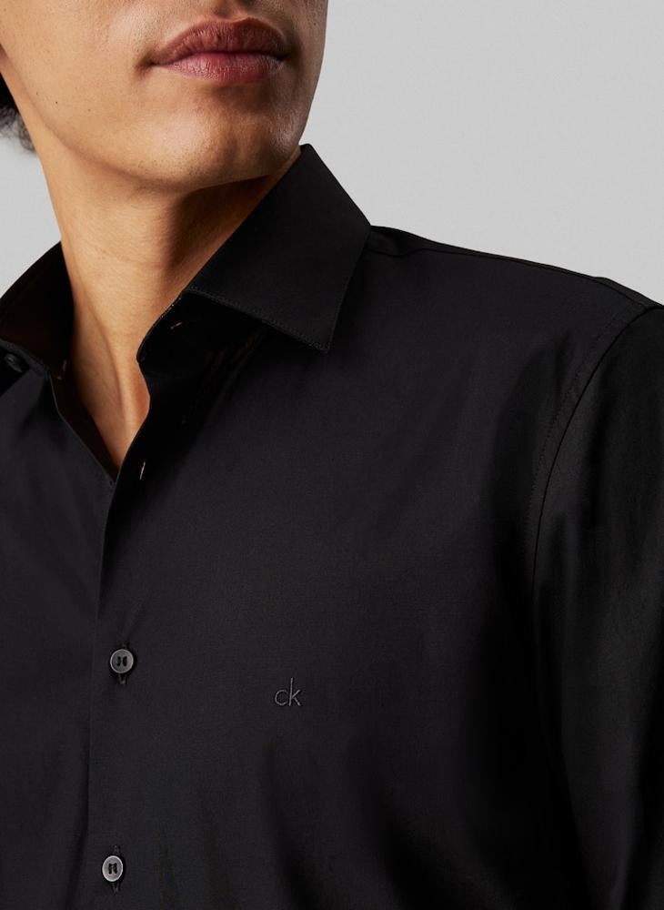 Regular Fit Stretch Cotton Poplin Shirt
