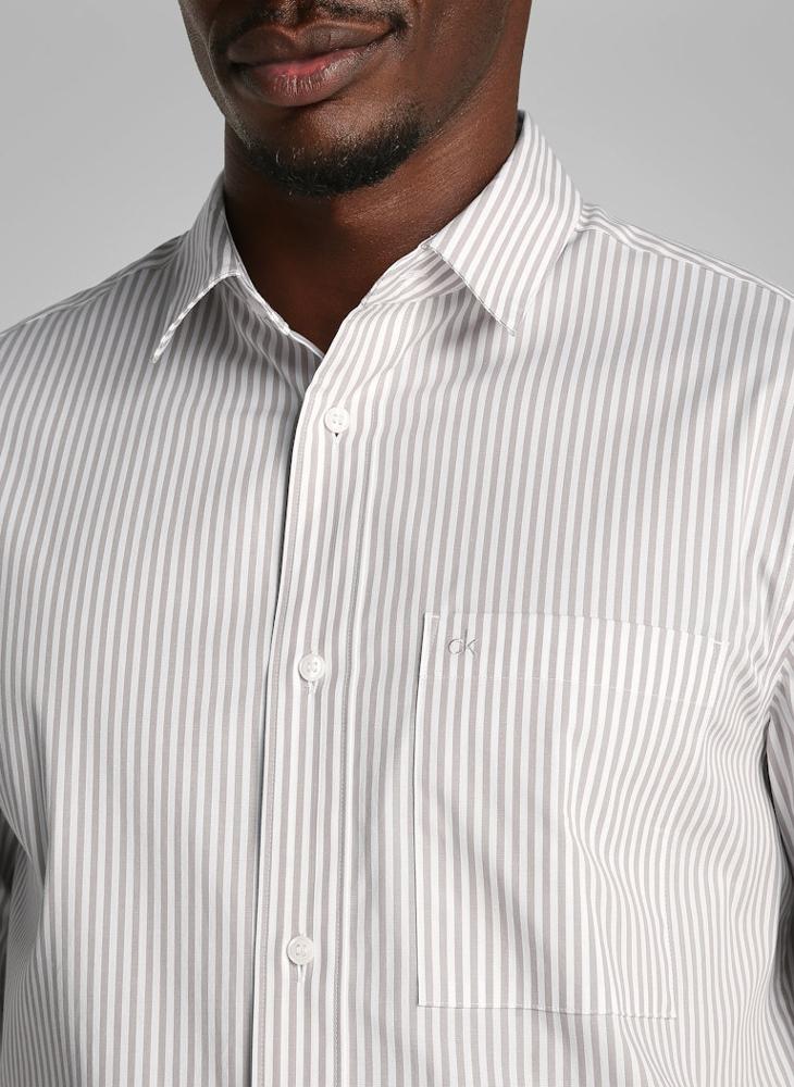 Poplin Stripe Long Sleeve Shirt