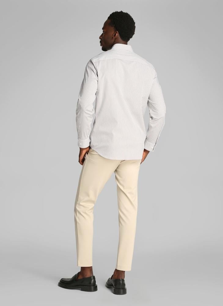 Poplin Stripe Long Sleeve Shirt