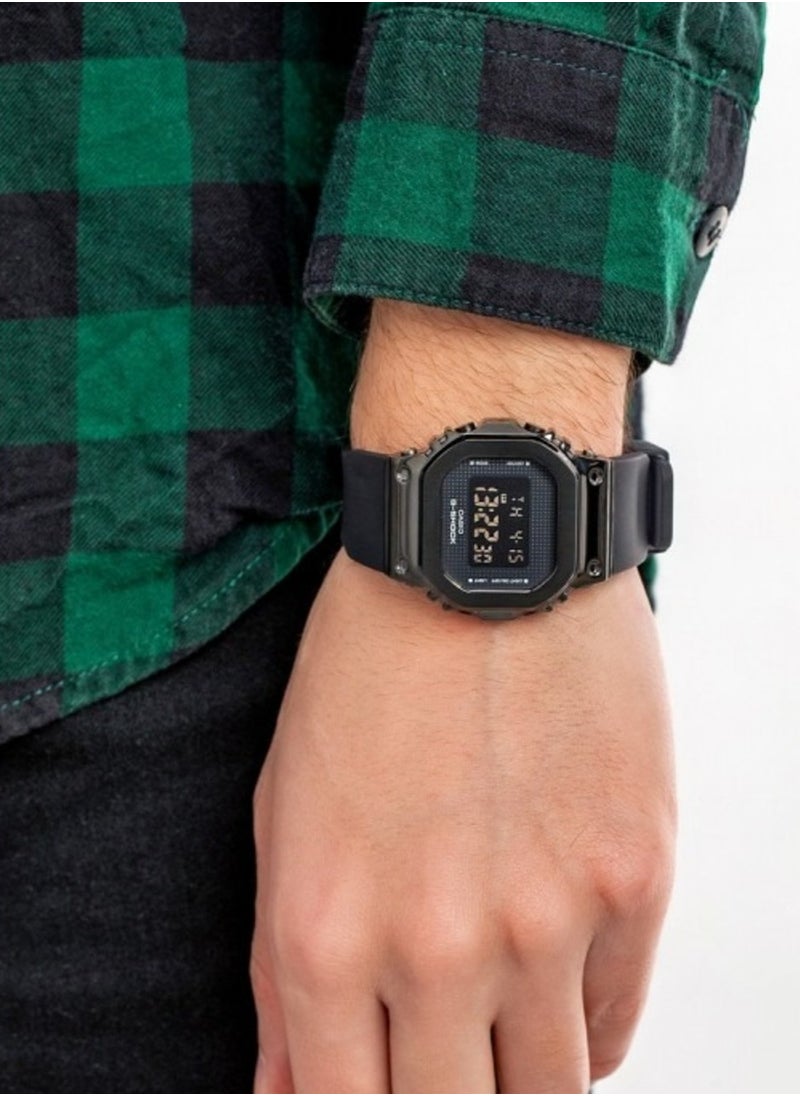 ​Casio G-SHOCK GM-S5600SB-1PR Black Ion-Plated Bezel Digital Watch with Translucent Band​