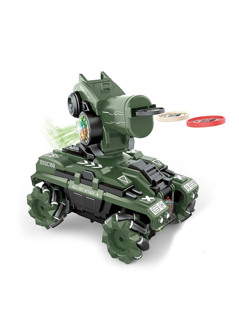 Remote Control UFO Tank Stunt RC Car Rotating Shoot Flying Saucer With Cool Light Music