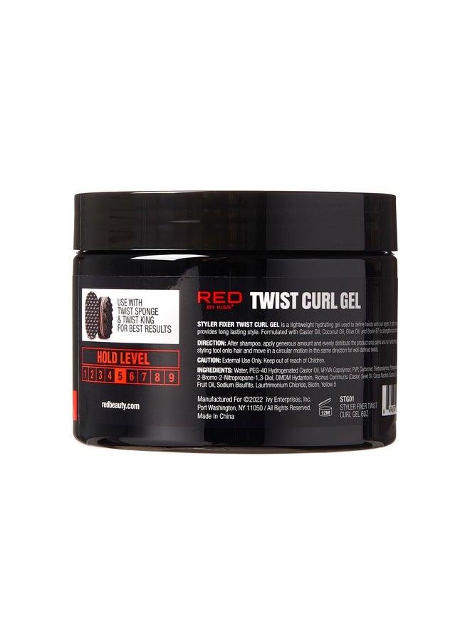 RED by Kiss X Bow Wow Styler Fixer Twist Curl Gel, Soft Hold for Afro Hair, Moisturizing with Coconut Scent, Ideal for 360 Waves & Twists, Nourished and Naturally Shiny