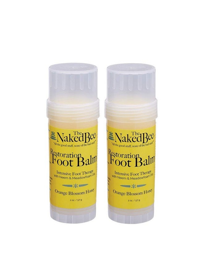 The Naked Bee Orange Blossom Honey Restoration Foot Balm, 2 Oz - 2 Pack