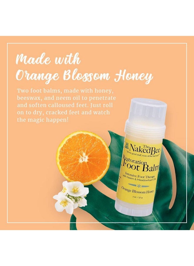 The Naked Bee Orange Blossom Honey Restoration Foot Balm, 2 Oz - 2 Pack