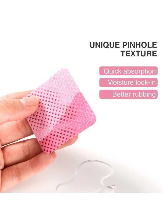 BLUERISE Lint Free Nail Wipes Pink 600pcs Nail Polish Remover Pads Soft Absorbable Eyelash Extension Glue Cleaning Wipes