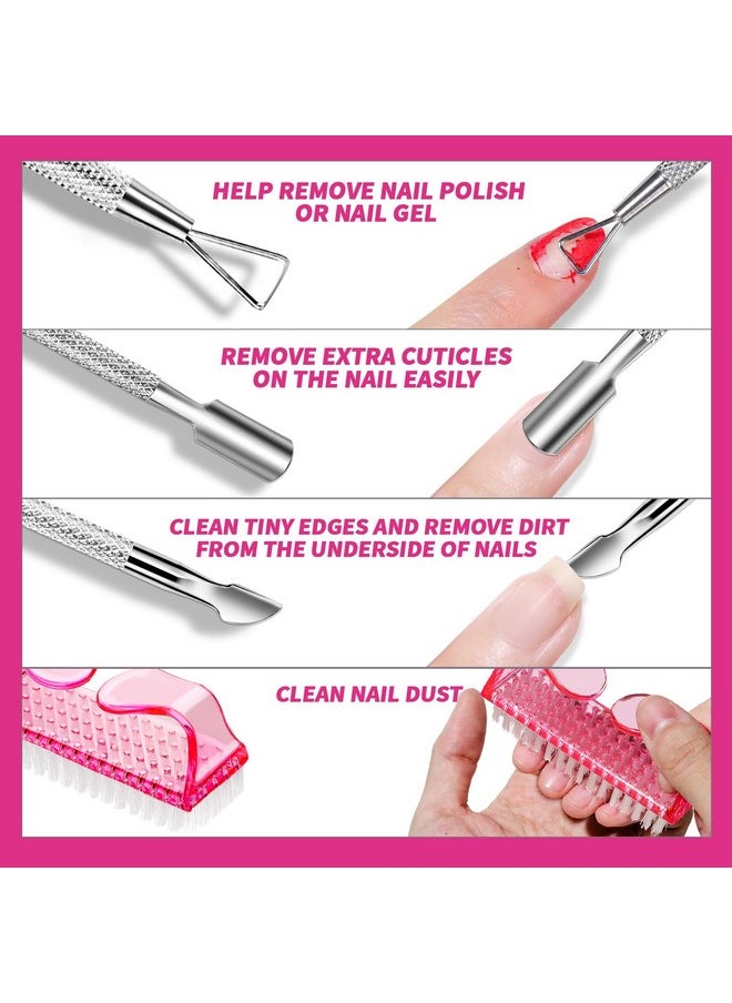 FANDAMEI Nail Polish Gel Remover Tools Kit with Nail Clips, 100ml Nail Polish Remover Bottle, 500 Nail Remover Cotton Pad, Nail Brush, Cuticle Pusher/Peeler, 100/180 Nail File,Buffer Block