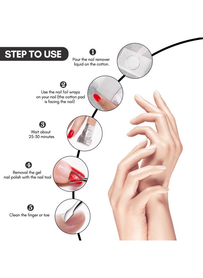 Makartt Nail Polish Remover, 100pcs Nail Foil Wraps for Soak Off Gel Polish Remover, with 1.18inch Pre-attached Lint Free Cotton Pads For Nails, Non Acetone Nail Polish Remover